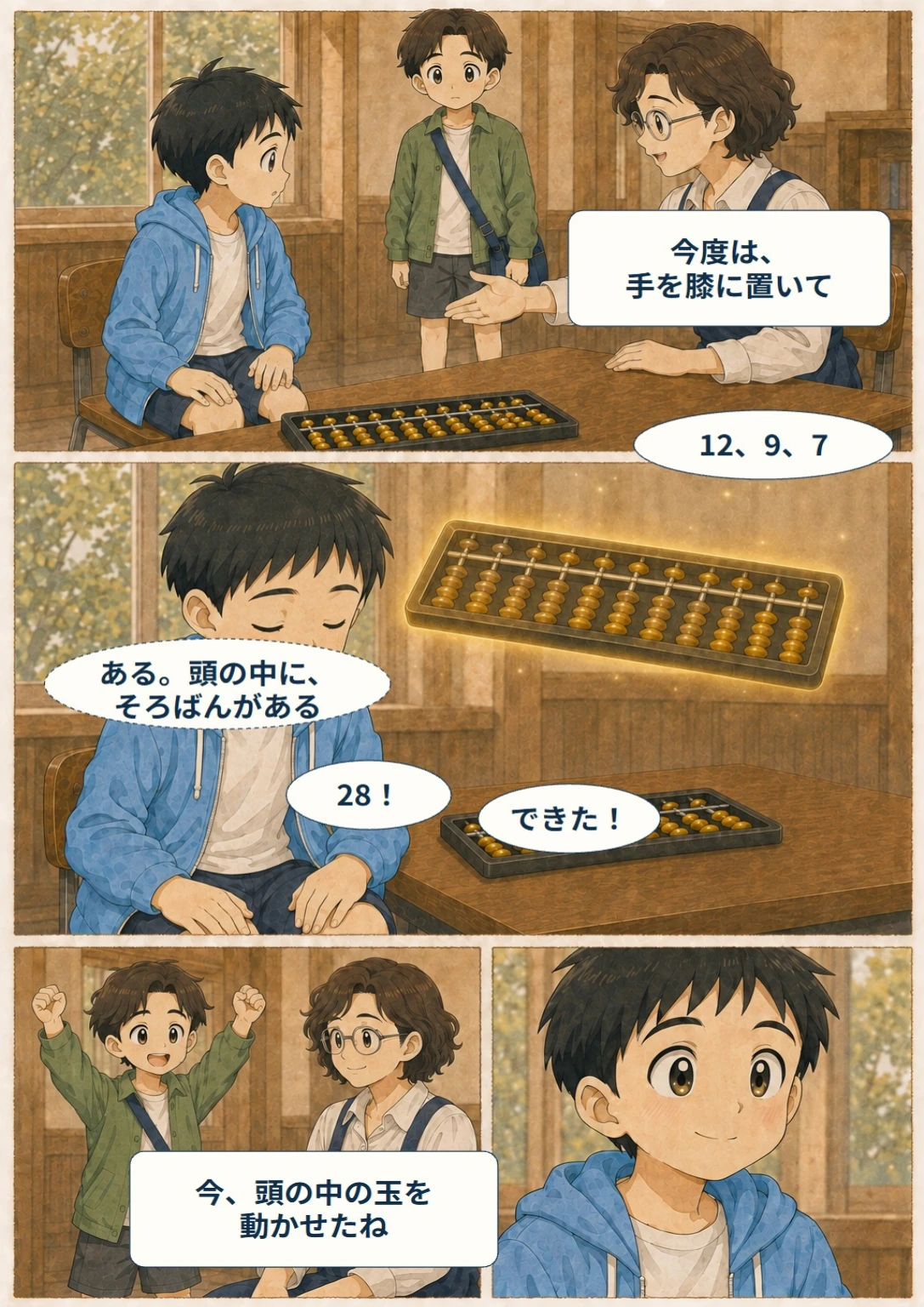 あと10秒！ぼくらのスコア大作戦 第12ページ。頭の中で、動いた。台詞は直後の読みやすい表示で確認できます。