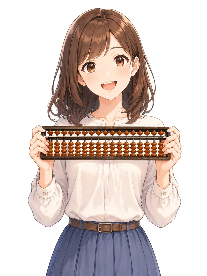 そろばん案内役（正面持ち）